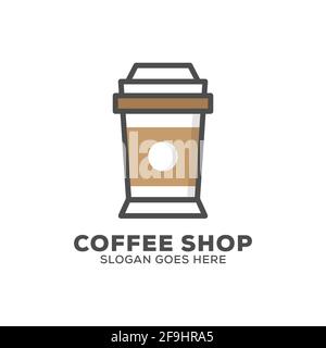 Hot Coffee Sleeves logo inspiration, can used Coffee shop or cafe and bar logo template Stock Vector