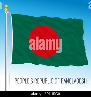 Bangladesh official national flag, asiatic country, vector illustration Stock Vector