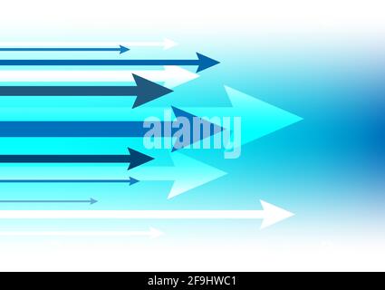 Abstract arrow growth and success graph business sign vector illustrator on blue gradient background. Stock Vector