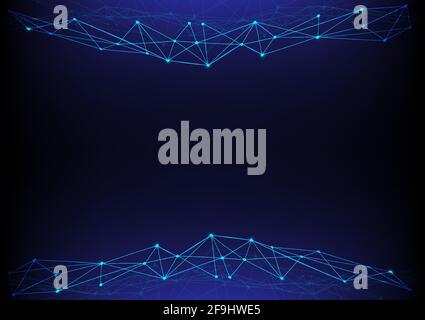 Geometric Graphic Connection Background. Lines Dots glowing Vector Illustration. Futuristic Digital Network Concept. Stock Vector