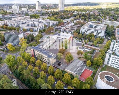 Friedrich Ebert Gymnasium School federal government district aerial panoramic view in Bonn city in Germany. Stock Photo