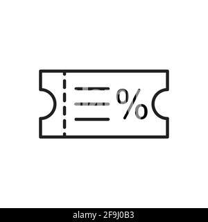 Discount voucher outline icon vector editable payment methods concept for graphic design, logo, web site, social media, mobile app, ui illustration Stock Vector