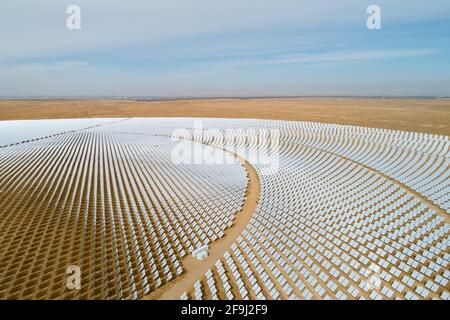 Aerial photo of solar thermal power plant Stock Photo - Alamy