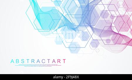 Health care and medical pattern innovation concept science background design. Abstract geometric hexagons shape medicine and science background Stock Vector
