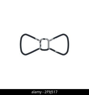 Bow ribbon line vector icon. Tie flat black bow logo design Stock Vector