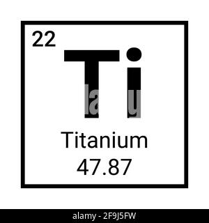 Titanium chemical element of Mendeleev Periodic Table on yellow ...
