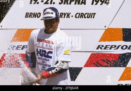 Michael Doohan (AUST),Honda 500, Czech Republic moto GP 1994, Brno Stock Photo