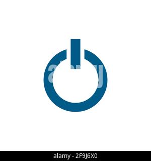 Power Blue Icon On White Background. Blue Flat Style Vector Illustration. Stock Vector