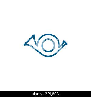 Shehnai Line Blue Icon On White Background. Blue Flat Style Vector Illustration. Stock Vector