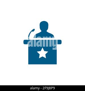 Speaker Blue Icon On White Background. Blue Flat Style Vector Illustration. Stock Vector