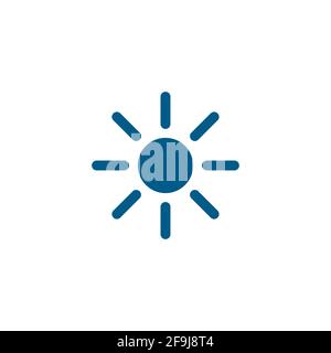 Sun Blue Icon On White Background. Blue Flat Style Vector Illustration. Stock Vector
