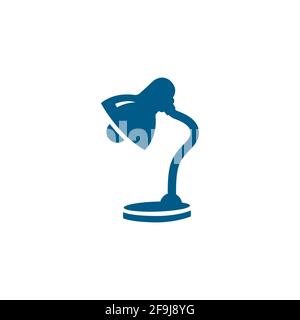 Table Lamp Blue Icon On White Background. Blue Flat Style Vector Illustration. Stock Vector