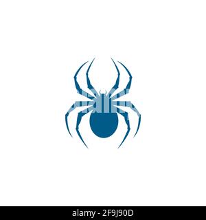 Spider Blue Icon On White Background. Blue Flat Style Vector Illustration. Stock Vector
