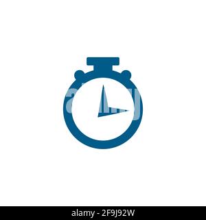Stopwatch Blue Icon On White Background. Blue Flat Style Vector ...