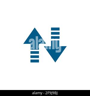 Up-Down Arrow Blue Icon On White Background. Blue Flat Style Vector Illustration Stock Vector