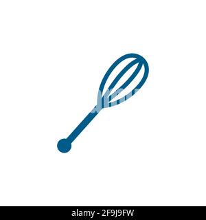 Whisk Blue Icon On White Background. Blue Flat Style Vector Illustration Stock Vector