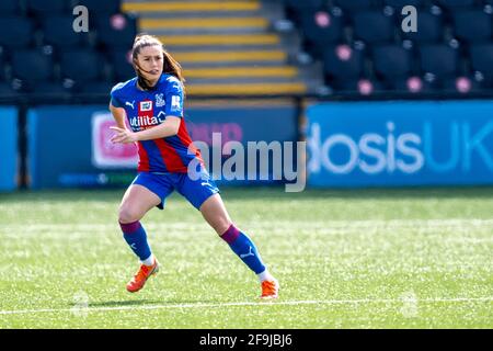 Bromley, UK. 18th Apr, 2021. Ffion Morgan (24 Crystal Palace) during the Vitality Womens FA Cup game between Crystal Palace and London Bees at Hayes Lane, Bromley, England. Credit: SPP Sport Press Photo. /Alamy Live News Stock Photo