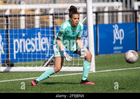 Bromley, UK. 18th Apr, 2021. Chloe Morgan (1 Crystal Palace) during the Vitality Womens FA Cup game between Crystal Palace and London Bees at Hayes Lane, Bromley, England. Credit: SPP Sport Press Photo. /Alamy Live News Stock Photo