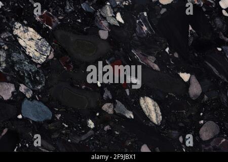 Modern Black Marinace - granite, stylish dark texture for your natural interior look. Stock Photo