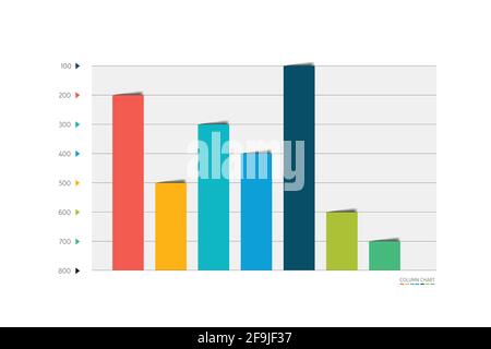 Column graph, chart, bar, scheme, diagram template for infographics. Stock Vector