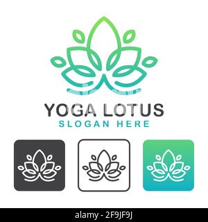logo design yoga lotus vector Stock Vector