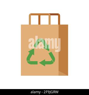 Eco packaging with recycling sign isolated on white background. Stock Vector