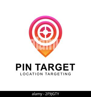 logo design pin target vector Stock Vector