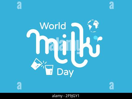 World milk day vector illustration greeting and celebration logo design event. Stock Vector