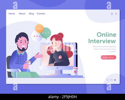 Job interview concept banner header Stock Vector Image & Art - Alamy