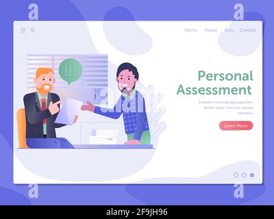 Personal Assessment Web Site Page Banner Template Stock Vector