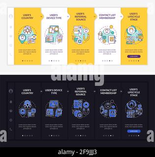 Smart content analytics criteria onboarding vector template Stock Vector