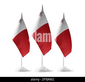 Small national flags of the Malta on a white background Stock Photo