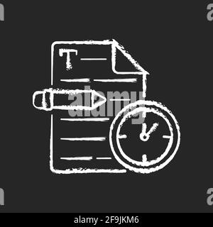 Urgent copywriting chalk white icon on black background Stock Vector