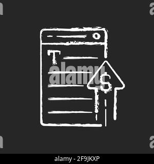 Generating income chalk white icon on black background Stock Vector
