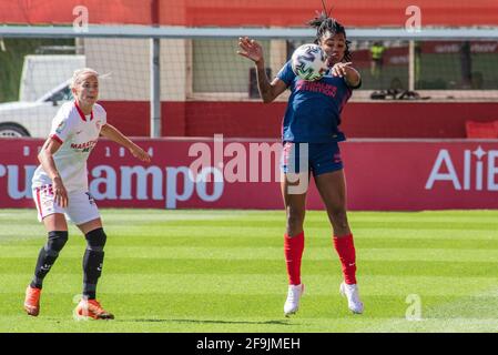 Sevilha, Espanha. 18th Apr, 2021. Match between Sevilla vs Atlético de Madrid valid for the 26th round of the Iberdrola League 2020/21, at the Jesús Navas Stadium in Seville, AN, Spain Credit: Adam Escada/FotoArena/Alamy Live News Stock Photo