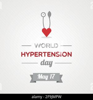 World Hypertension Day. May 17. Vector illustration, flat design Stock Vector