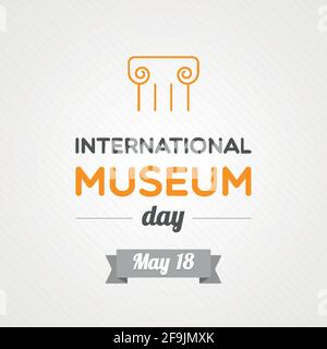 International Museum Day. May 18. Vector illustration, flat design Stock Vector