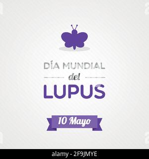 World Lupus Day in Spanish. May 10. Vector illustration, flat design Stock Vector