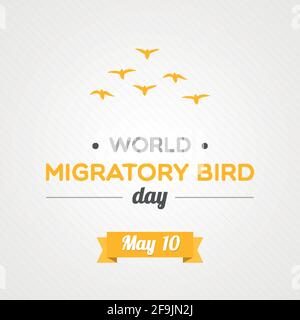 World Migratory Bird Day. May 10. Vector illustration, flat design Stock Vector