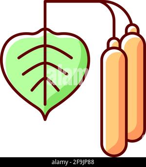 Birch pollen RGB color icon Stock Vector