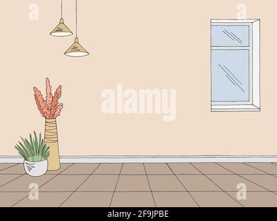Room graphic color home interior sketch illustration vector Stock Vector