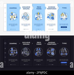Uncompetitive policies onboarding vector template Stock Vector
