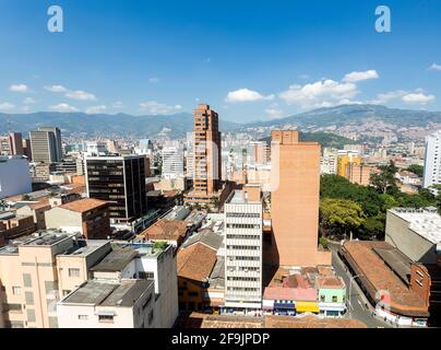 Medellín, Antioquia / Colombia - December 26, 2018. View of the downtown area of the city. Capital of the mountainous province of Antioquia Stock Photo