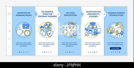 Immigrants rights onboarding vector template Stock Vector