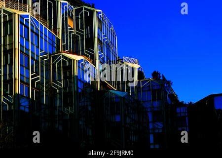 Moderne Architektur mit Hochhäusern bei Les Halles Paris Frankreich Stock Photo