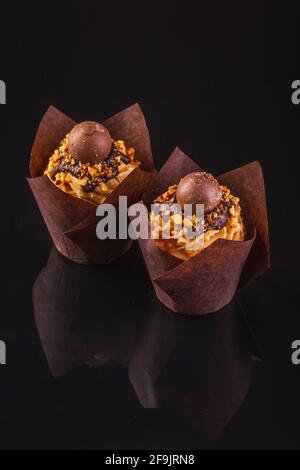 Tasty peanut cupcake Stock Photo