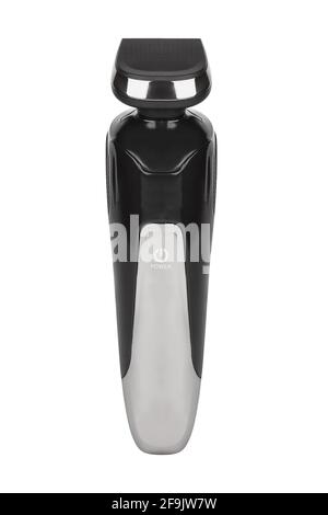 Cordless beard trimmer isolated on white background. Stock Photo