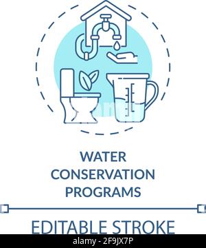 Water conservation programs concept icon Stock Vector