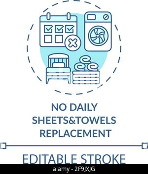 No daily sheets and towels replacement concept icon Stock Vector