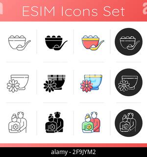 China national holidays icons set Stock Vector